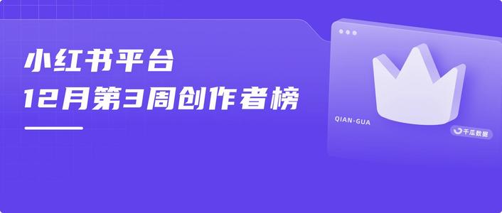 周榜 | 12月第3周千瓜品牌创作者排行榜(小红书平台)
