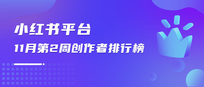 周榜 | 11月第2周千瓜创作者排行榜(小红书平台)