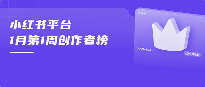 周榜 | 1月第1周千瓜品牌创作者排行榜（小红书平台）