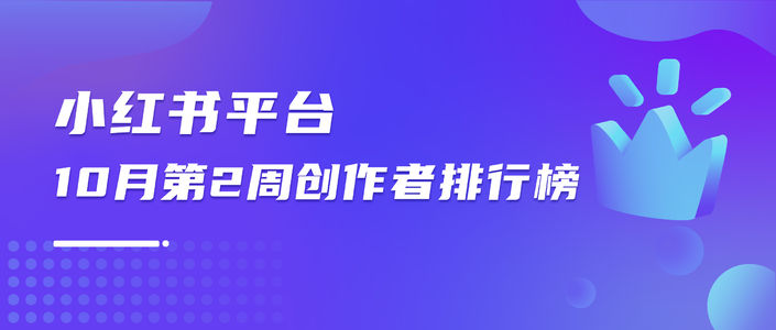 周榜 | 10月第2周千瓜创作者排行榜（小红书平台）