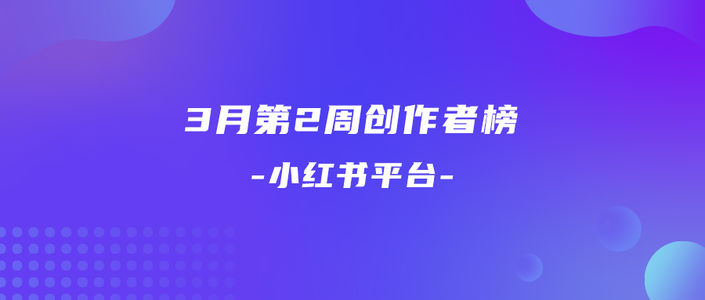 周榜 | 3月第2周千瓜创作者排行榜（小红书平台）