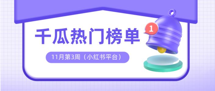 周榜 | 11月第3周千瓜品牌机构创作者排行榜（小红书平台）